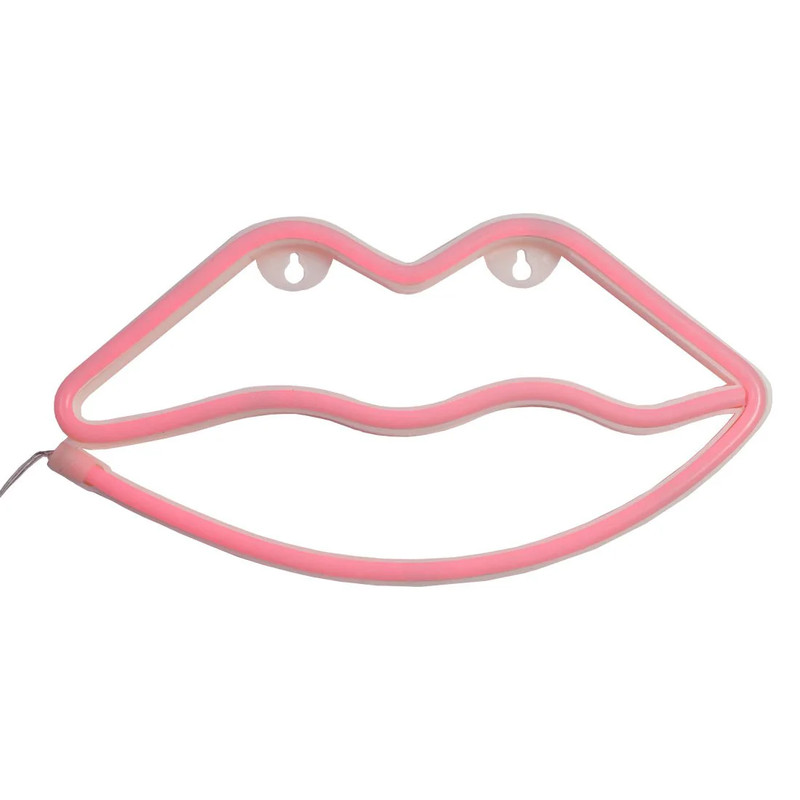 Led Neon Lips Shape - Red - إضاءة